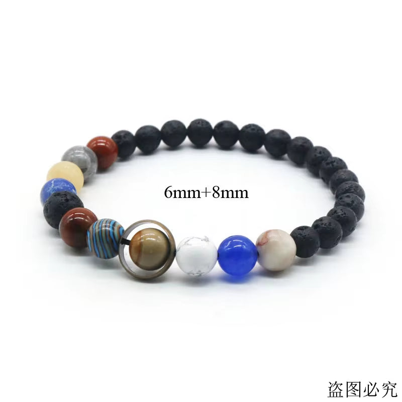 Universe Solar System Bracelet Women Natural Stone Eight Planets Bracelet Men Best Friends Gift for Him Gift for Her MY8