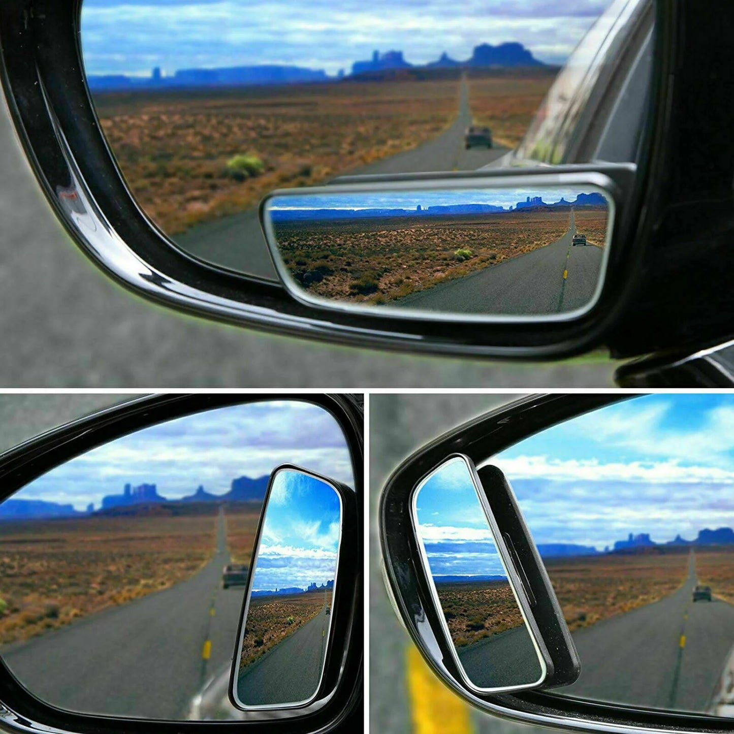 2X 360° Stick on Rear View Auxiliary Blind Spot Mirror Wide Angle Car Truck SUV