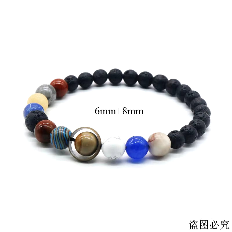 Universe Solar System Bracelet Women Natural Stone Eight Planets Bracelet Men Best Friends Gift for Him Gift for Her MY8