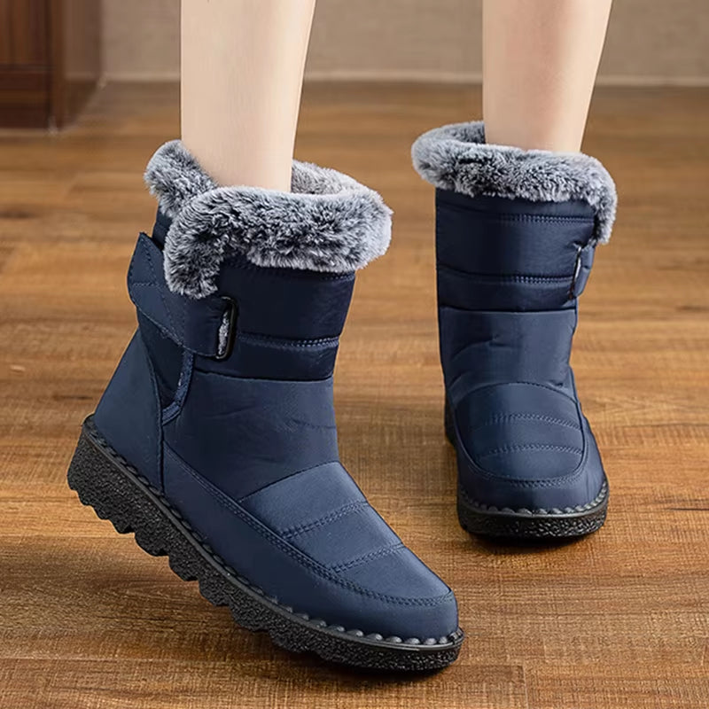 Snow Boots Woman Fashion Women Shoes Platform Shoes Woman Solid Mid Women'S High Boots New Botas Mujer Winter Ladies Boots