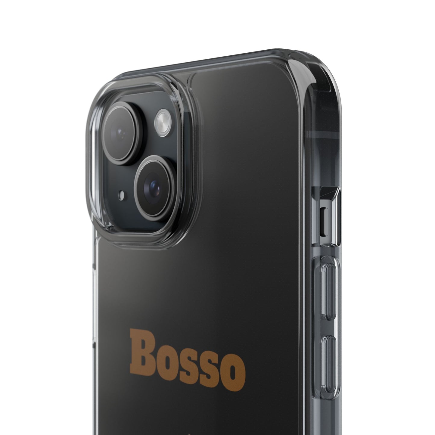 Modern Clear Phone Case with 'Bosso' Design - Stylish Protection for Everyday Use