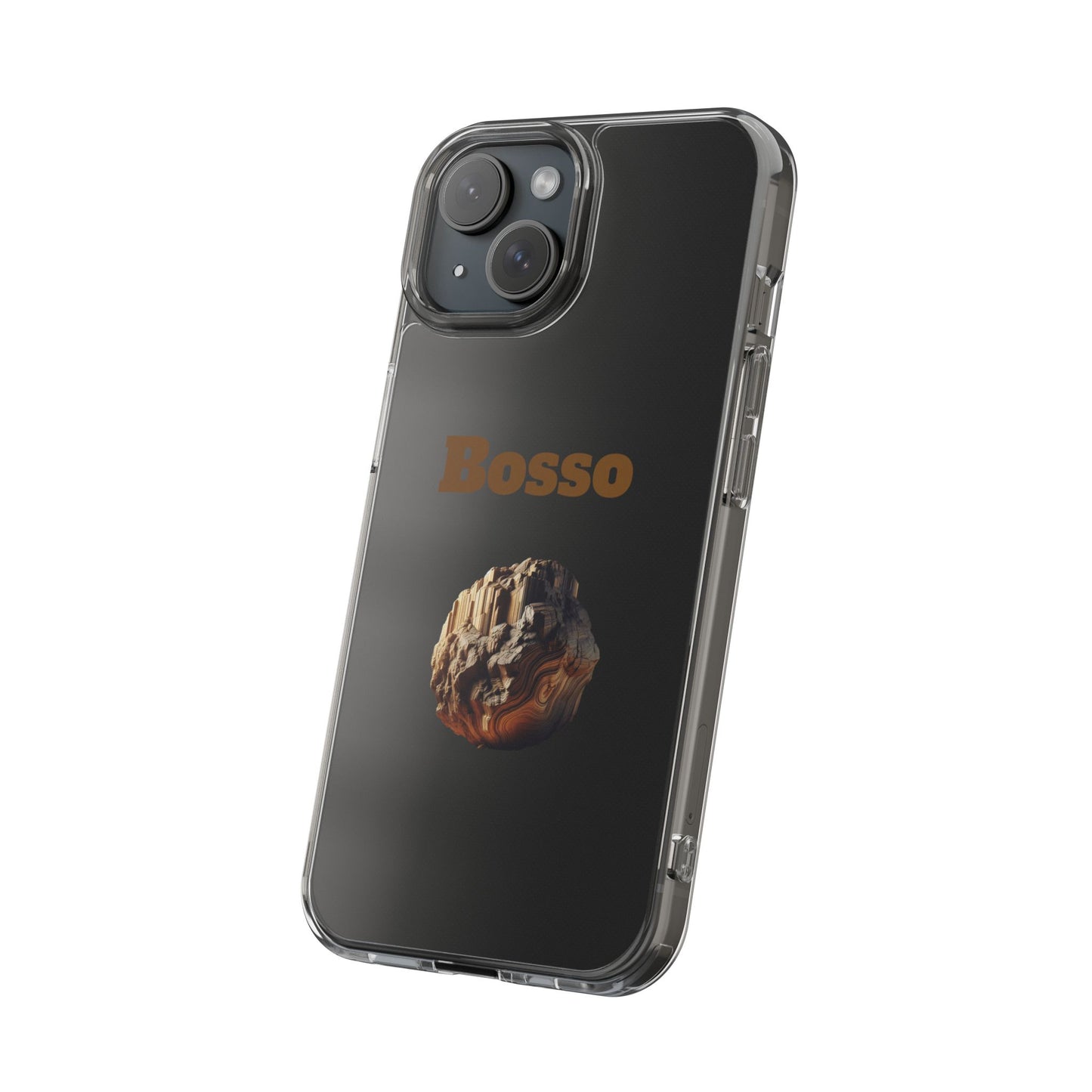 Modern Clear Phone Case with 'Bosso' Design - Stylish Protection for Everyday Use