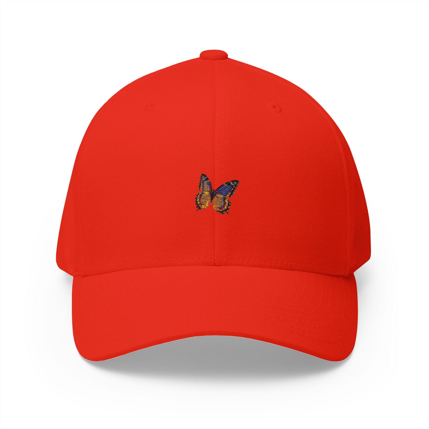 Embroidered Butterfly Closed-Back Cap for Nature Lovers