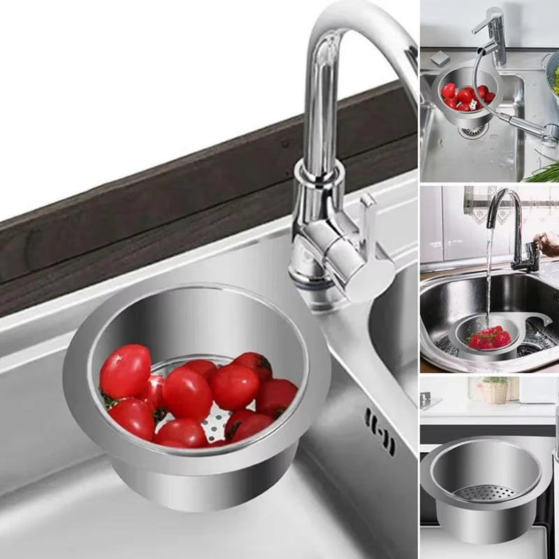 1Pcs Stainless Steel Swan Sink Filter Basket Kitchen Sink Dedicated Swan Filter Basket Hanging Drain Rack Kitchen Supplies