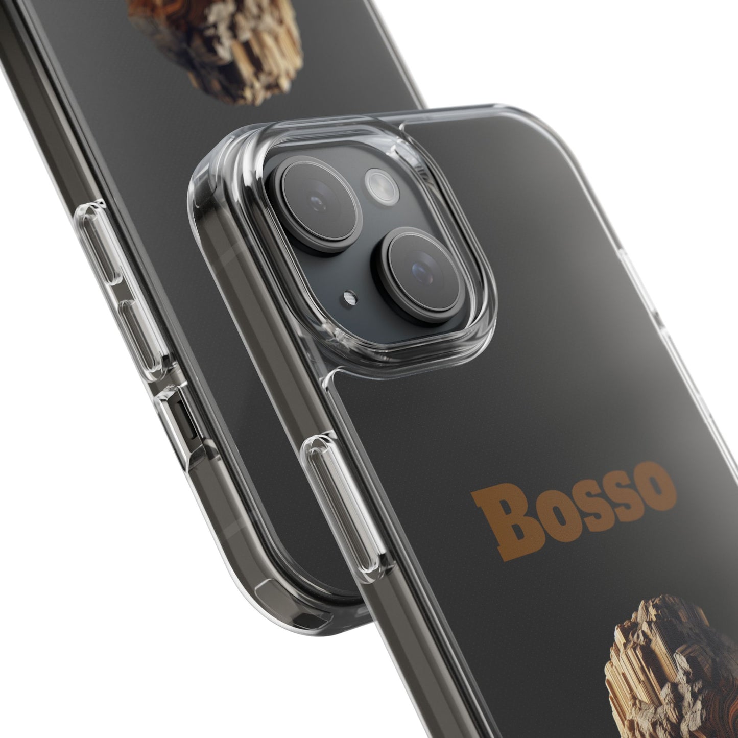 Modern Clear Phone Case with 'Bosso' Design - Stylish Protection for Everyday Use