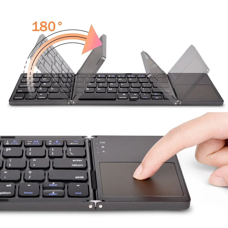 Wireless Folding Keyboard Bluetooth Keyboard with Touchpad for Windows, Android, Ios,Phone,Multi-Function Button Mini Keyboard