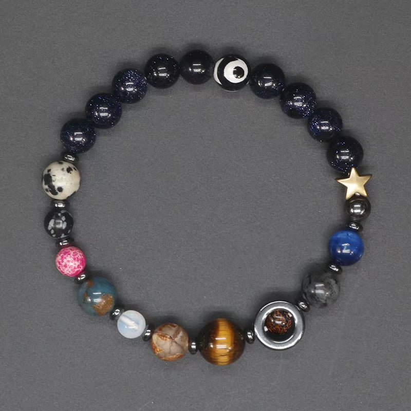 Universe Solar System Bracelet Women Natural Stone Eight Planets Bracelet Men Best Friends Gift for Him Gift for Her MY8