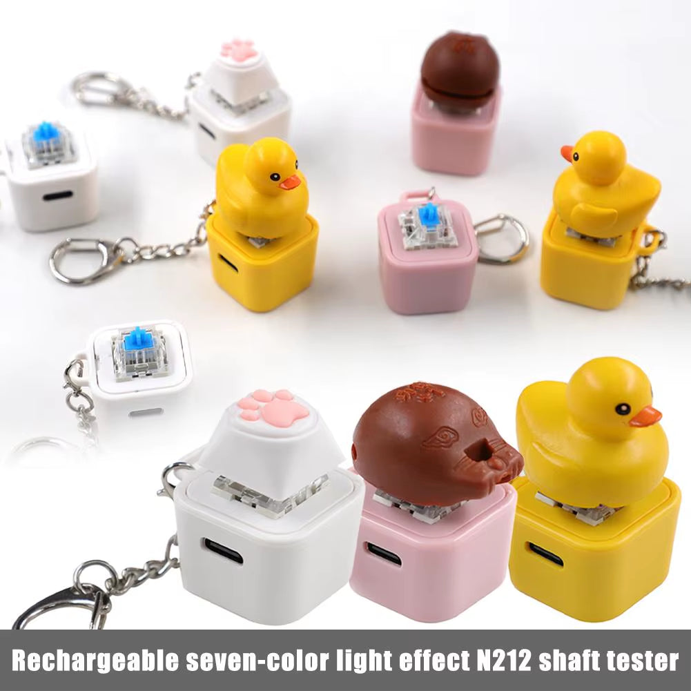 Rechargeable Cat Claw Wooden Fish Little Yellow Duck Hot-Swappable Shaft Seat Colorful Effect N212 Shaft Tester