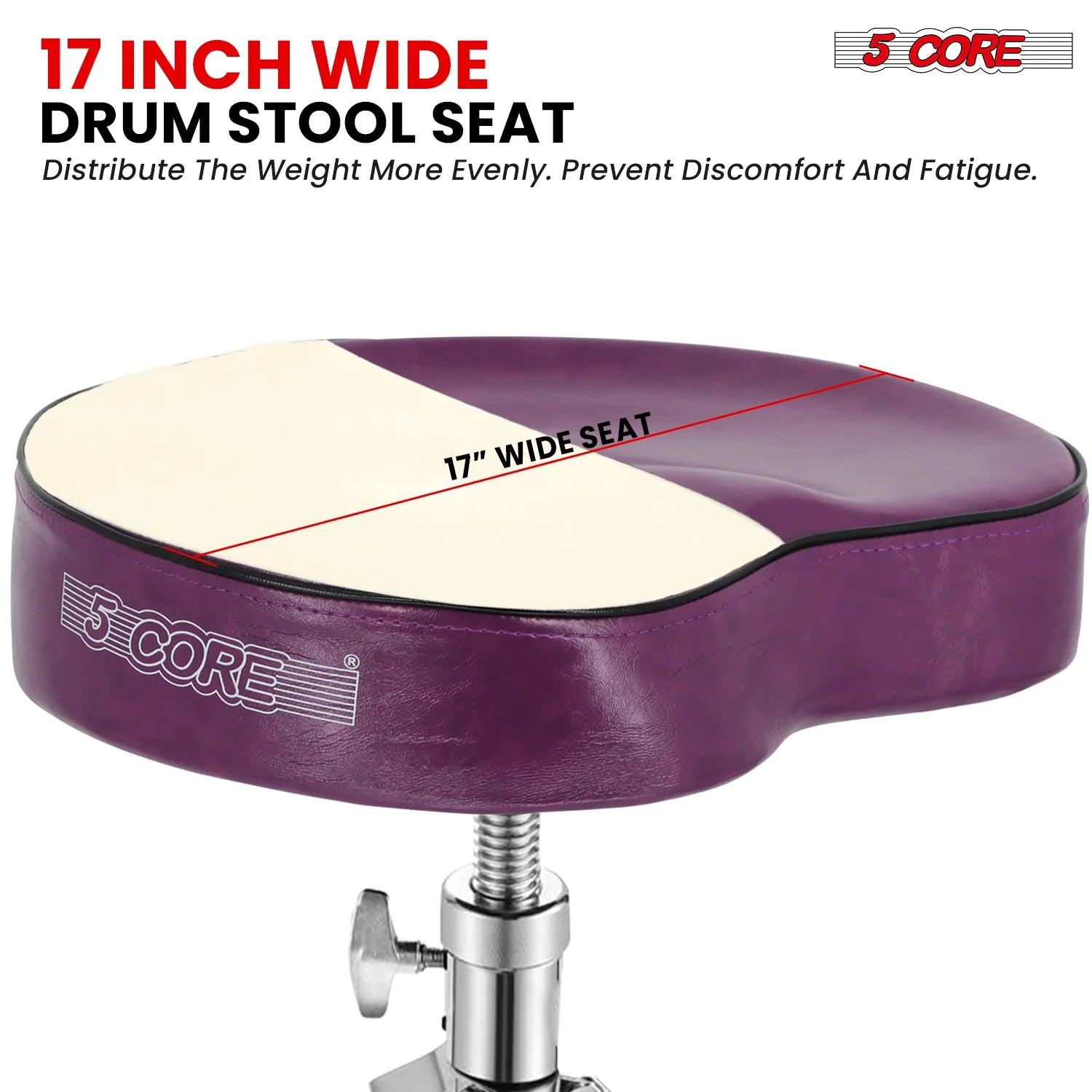 5Core Drum Throne Padded Guitar Stool Saddle Drummer Seat for Adults & Kids