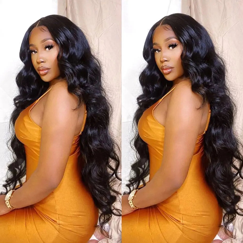 Wear Go Glueless Wig 180% Body Wave Transparent Lace Front Human Hair Wigs for Women 4X4 Pre-Cut Preplucked Lace Closure Wig