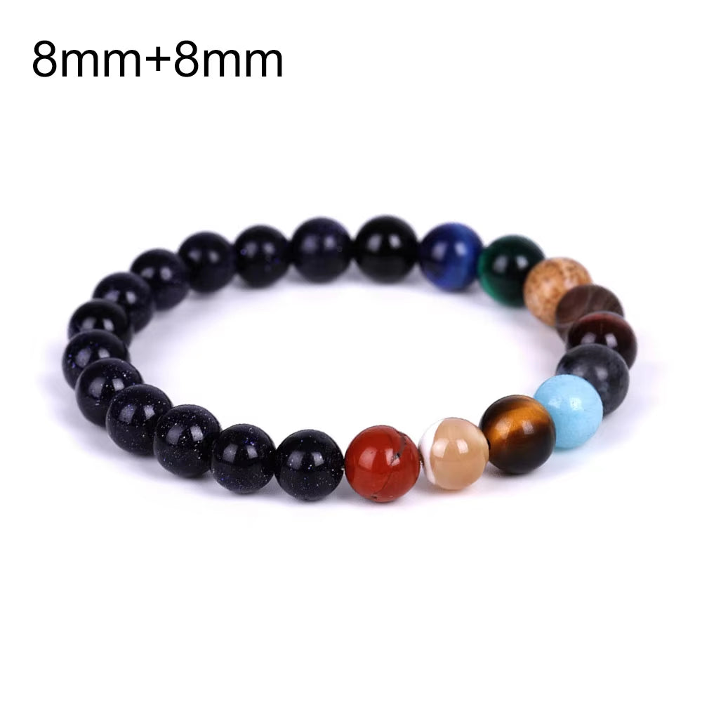 Universe Solar System Bracelet Women Natural Stone Eight Planets Bracelet Men Best Friends Gift for Him Gift for Her MY8