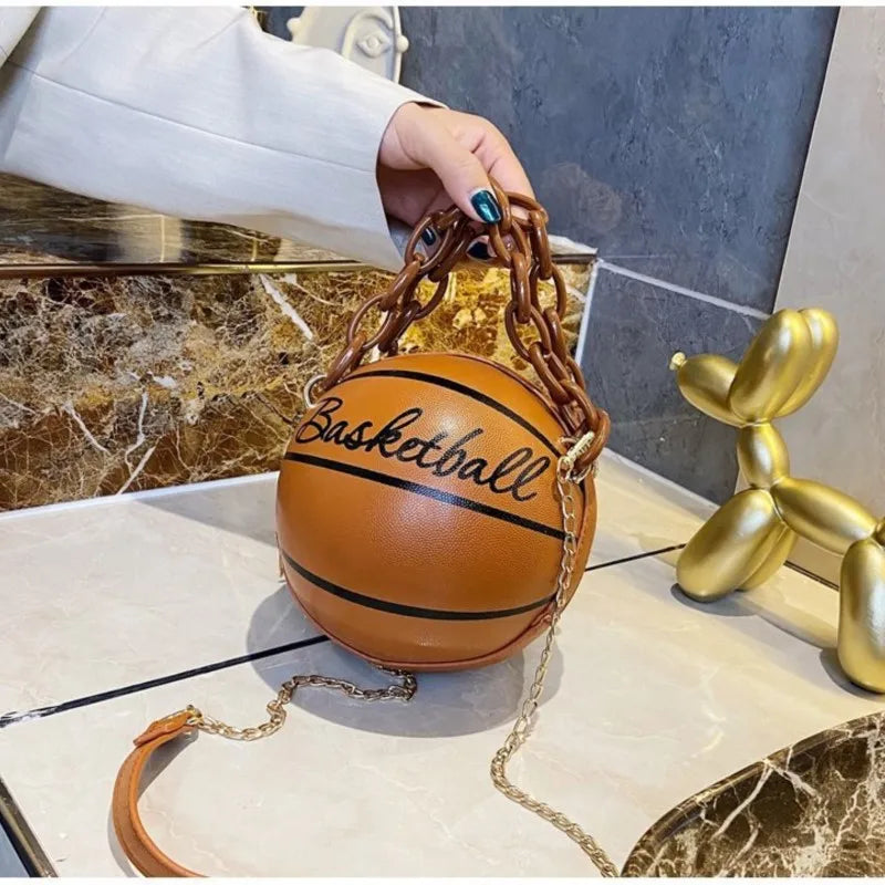 Hot Selling Ladies Spherical Bag Personality Basketball Bag New Shoulder Messenger Bag Korean round Bag Women'S Bag