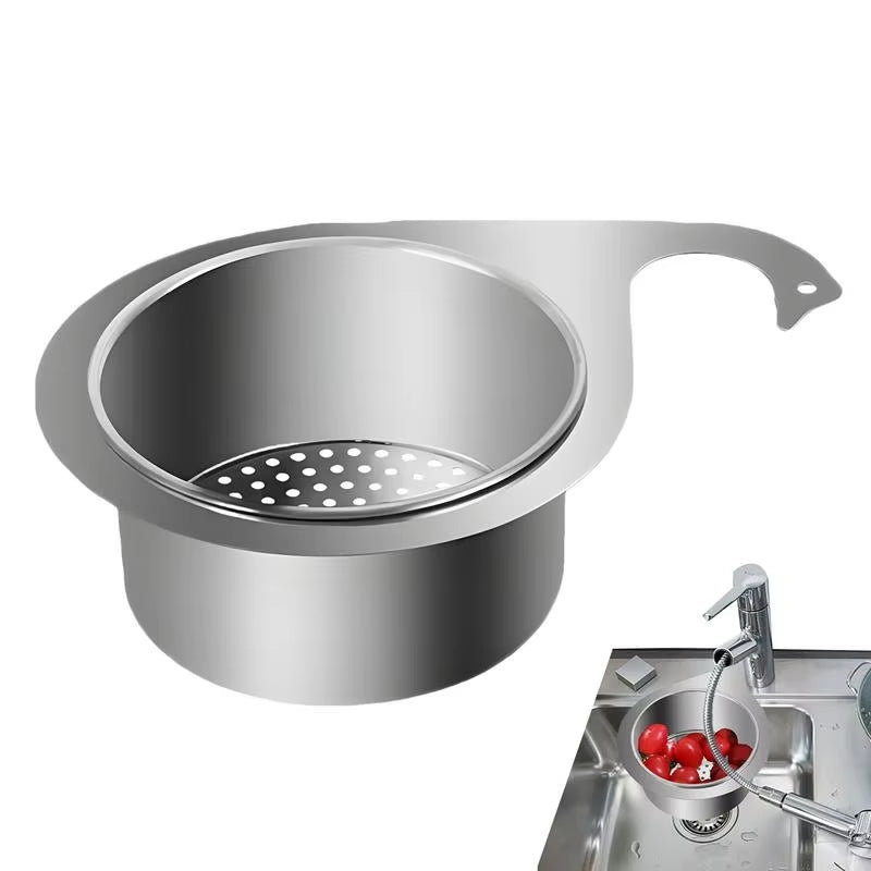 1Pcs Stainless Steel Swan Sink Filter Basket Kitchen Sink Dedicated Swan Filter Basket Hanging Drain Rack Kitchen Supplies