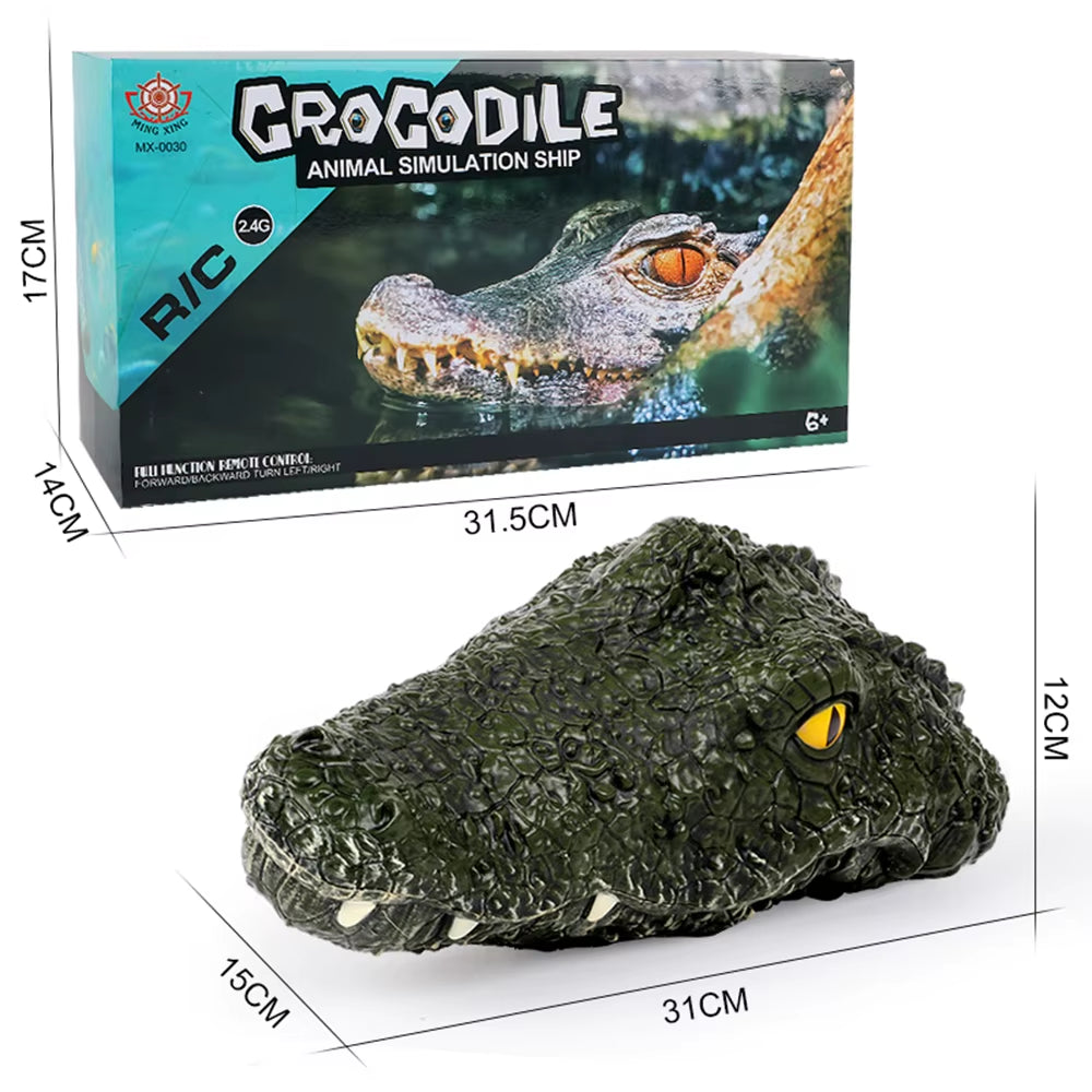 RC Crocodile Head Boat Ship Toy Simulation 2.4G Remote Control Joke Alligator Decoy Electric Toys Summer Water Spoof Toys Gift