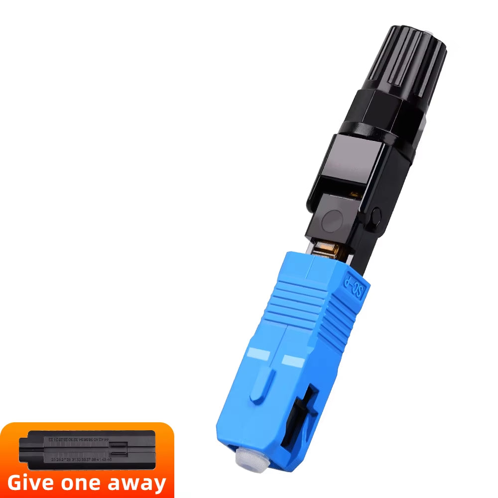 SAIVXIAN 100Pcs Fiber Cold Splicer Fiber Optic Connector SC-APC SC-UPC Connector FTTH Embedded Leather Wire Quick Connector