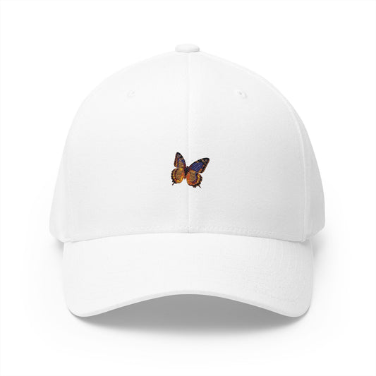 Embroidered Butterfly Closed-Back Cap for Nature Lovers