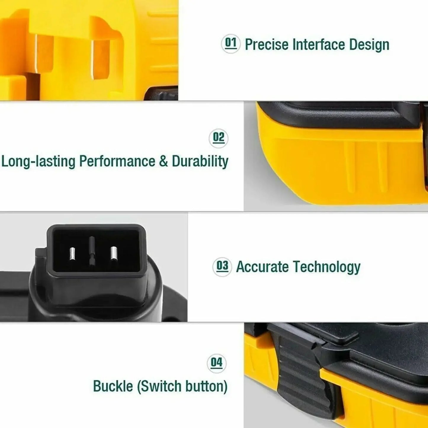 2X 18V to 20V MAX DCA1820 Adapter Converter for DEWALT 20 Volt Li-Ion Battery