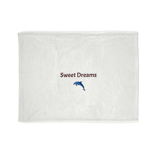 Cozy Dolphin Blanket with 'Sweet Dreams' Design - Perfect for Relaxing Nights