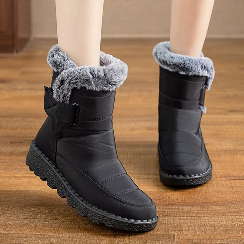 Snow Boots Woman Fashion Women Shoes Platform Shoes Woman Solid Mid Women'S High Boots New Botas Mujer Winter Ladies Boots