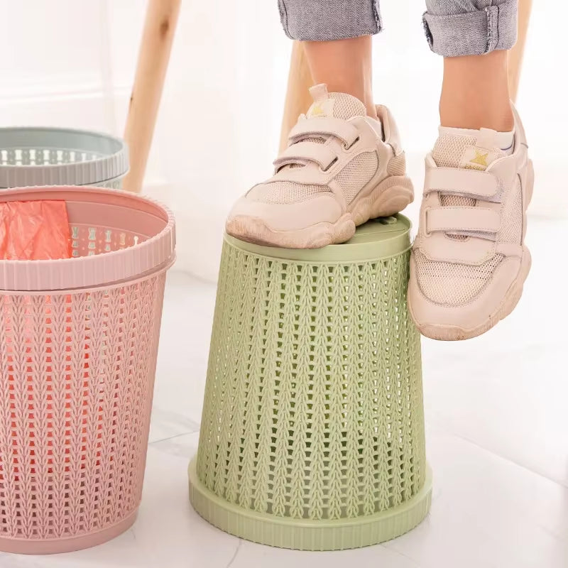 Home New Trash Can Kitchen Waste Garbage Bin Automatic Change Rubbish Bag Plastic Bathroom Toilet Dustbin Sundries Barrel Box