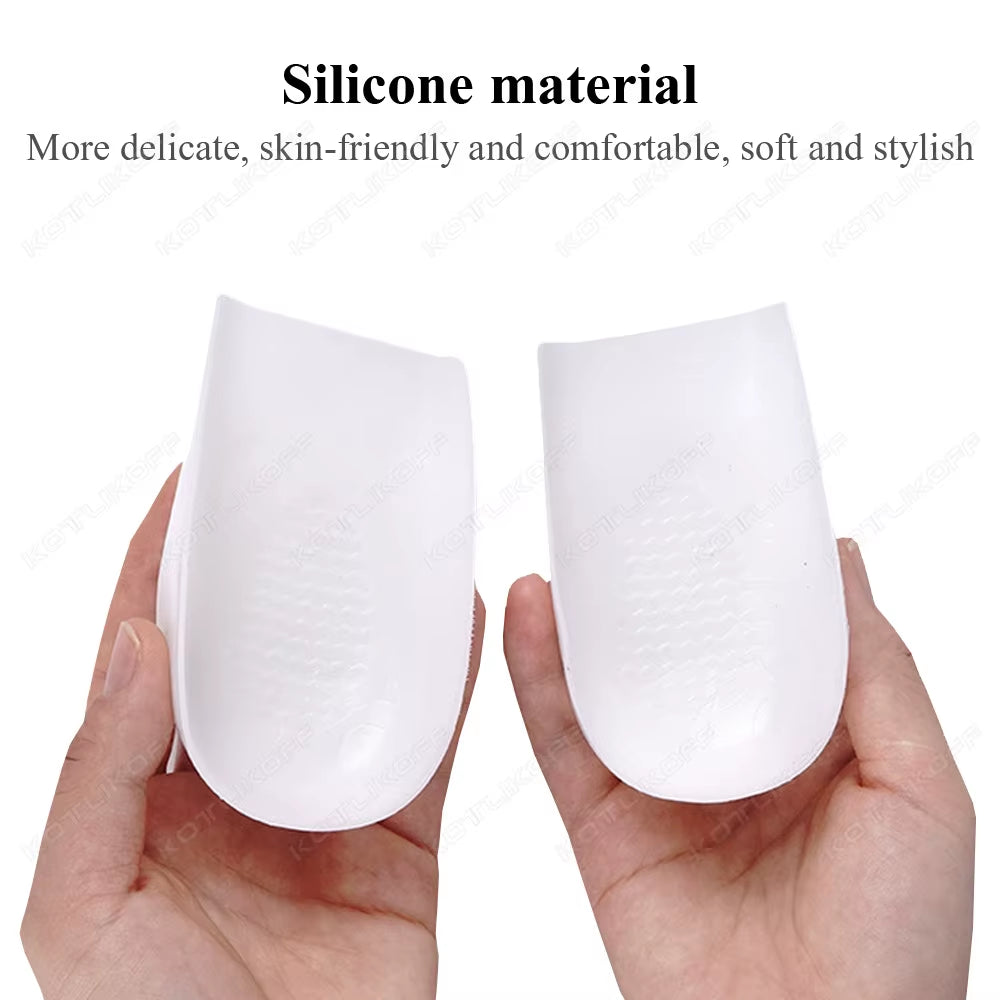 Invisible Silicone Height Increase Insole Silicone Socks Gel Heel Pads Heel Protectors Heightening Lift Shoes Sole Pad Unisex