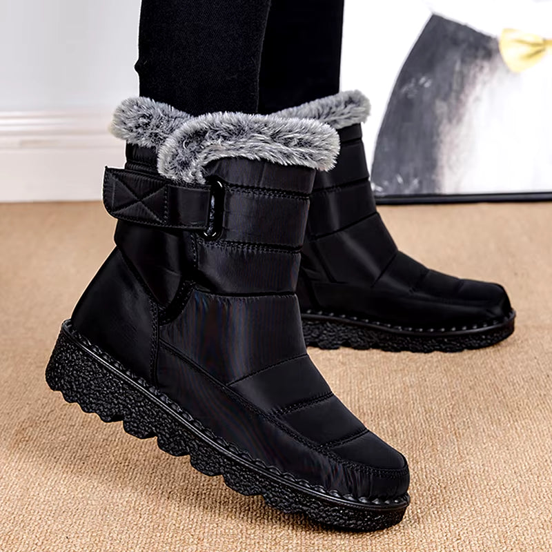 Snow Boots Woman Fashion Women Shoes Platform Shoes Woman Solid Mid Women'S High Boots New Botas Mujer Winter Ladies Boots