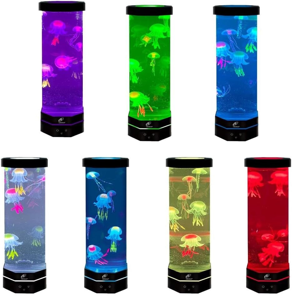 LED Fantasy Jellyfish Lamp with Color Changing Light Effects. a Sensory Synthetic Fish Tank Aquarium Mood Lamp. Large (15 Inches Tall)