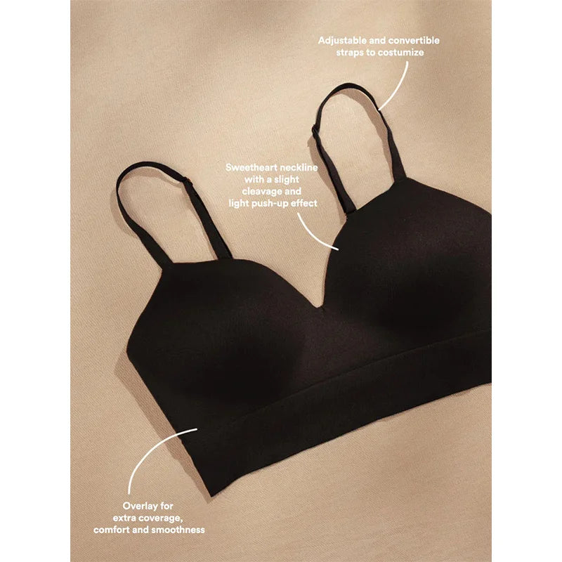 Women'S Sexy Body Shaping plus Size Fixed Cup Bra Supporting Traceless Underwear Comfortable Gather-Up Wireless Bra