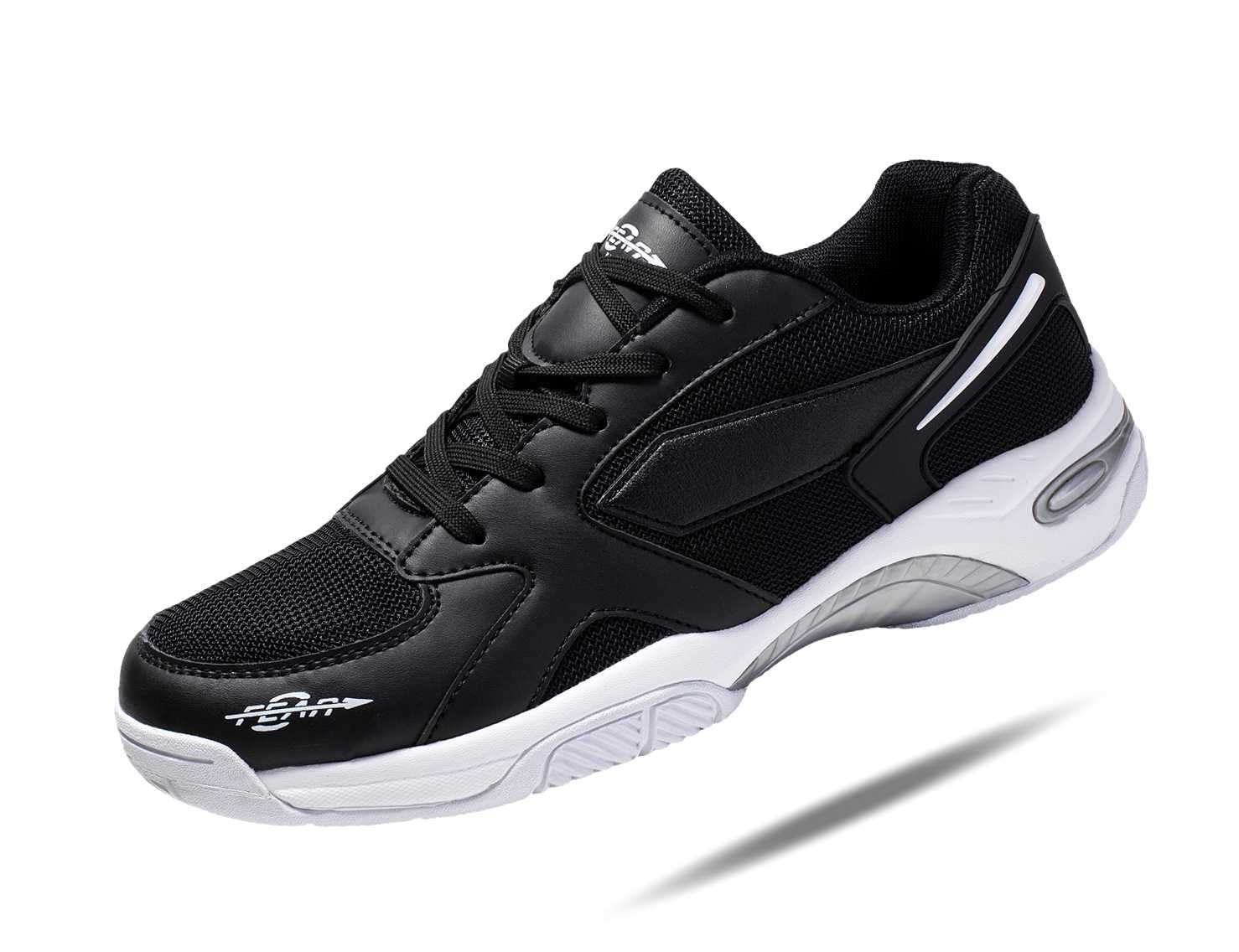 Men'S High Arch Firm Support All-In-One Black Walking Shoes, Comfort & Performance Style