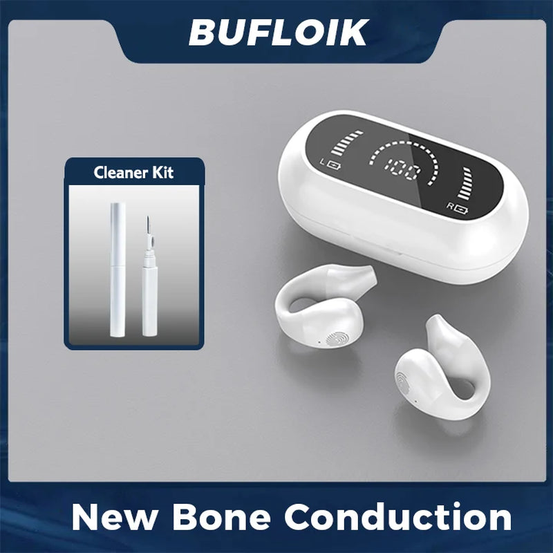 Fashion Bone Conduction Bluetooth Earphones Open Ear Clip Wireless Headphones with Mic Sports Headsets for Xiaomi Huawei Iphone