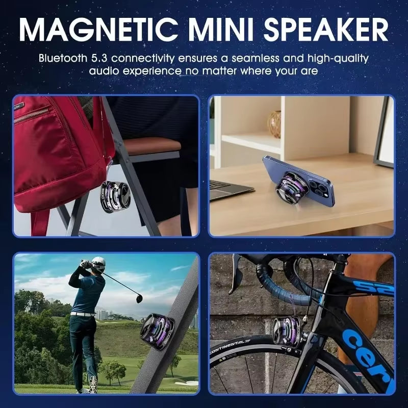 Portable Bluetooth Speaker G200 RGB Lighting Magnetic Speaker BT5.3 Mini Sound Box 7 Hours Playback Phone Holder