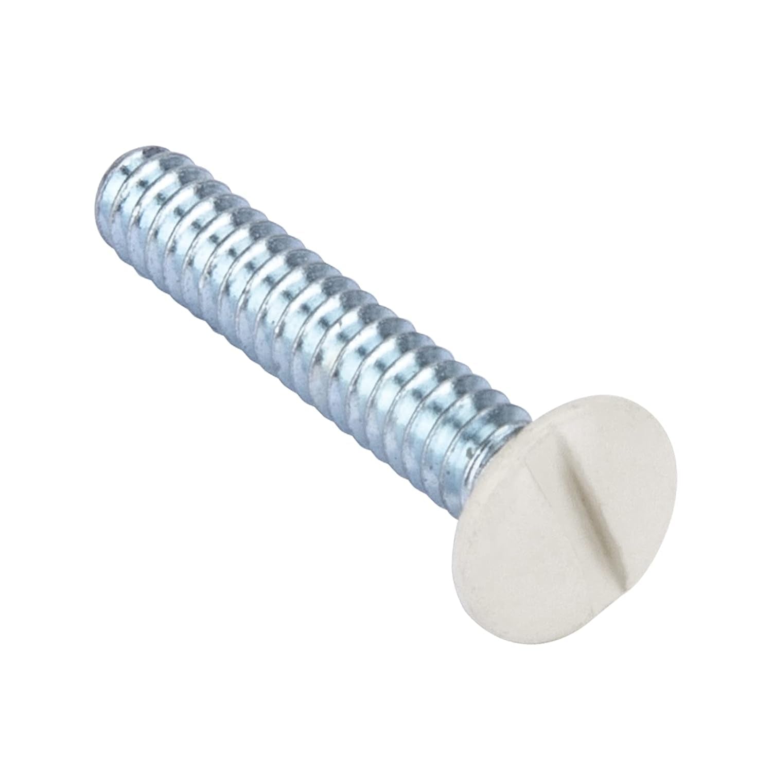 3/4" Long 6-32 Thread, Oval Head Milled Slot Replacement Wall Plate Screws, 30 Pack, Light Almond