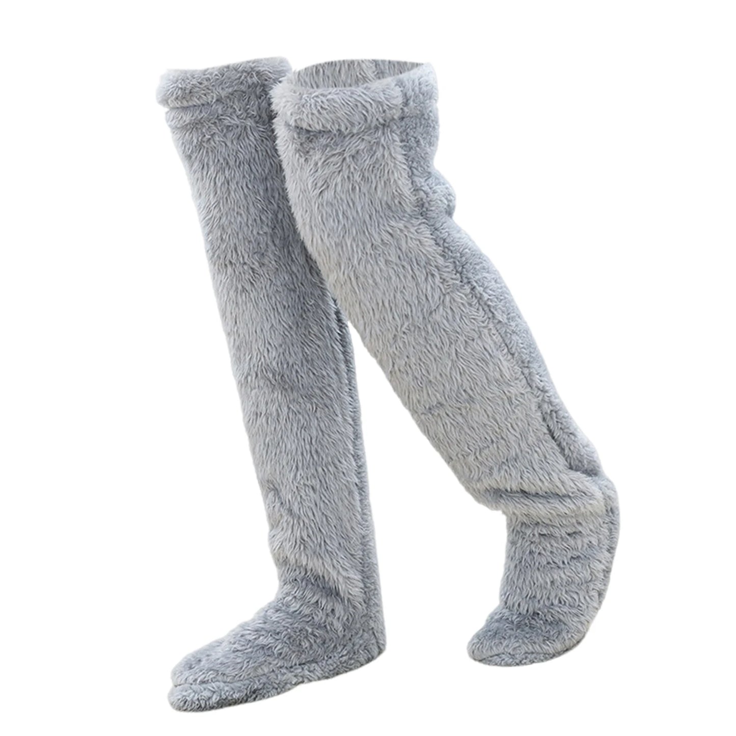 Thigh High Socks over Knee Fuzzy Socks Boot Socks Stocking Legging Stocking Plush Leg Warmers for Office Living Room Women Kids