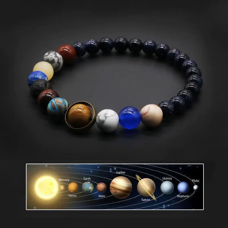 Universe Solar System Bracelet Women Natural Stone Eight Planets Bracelet Men Best Friends Gift for Him Gift for Her MY8