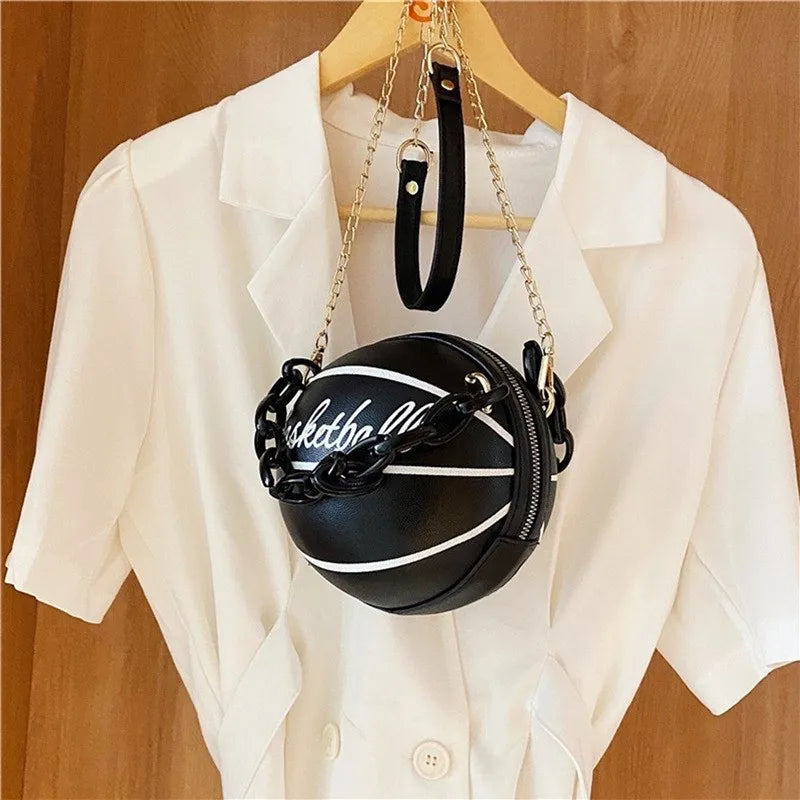 Hot Selling Ladies Spherical Bag Personality Basketball Bag New Shoulder Messenger Bag Korean round Bag Women'S Bag