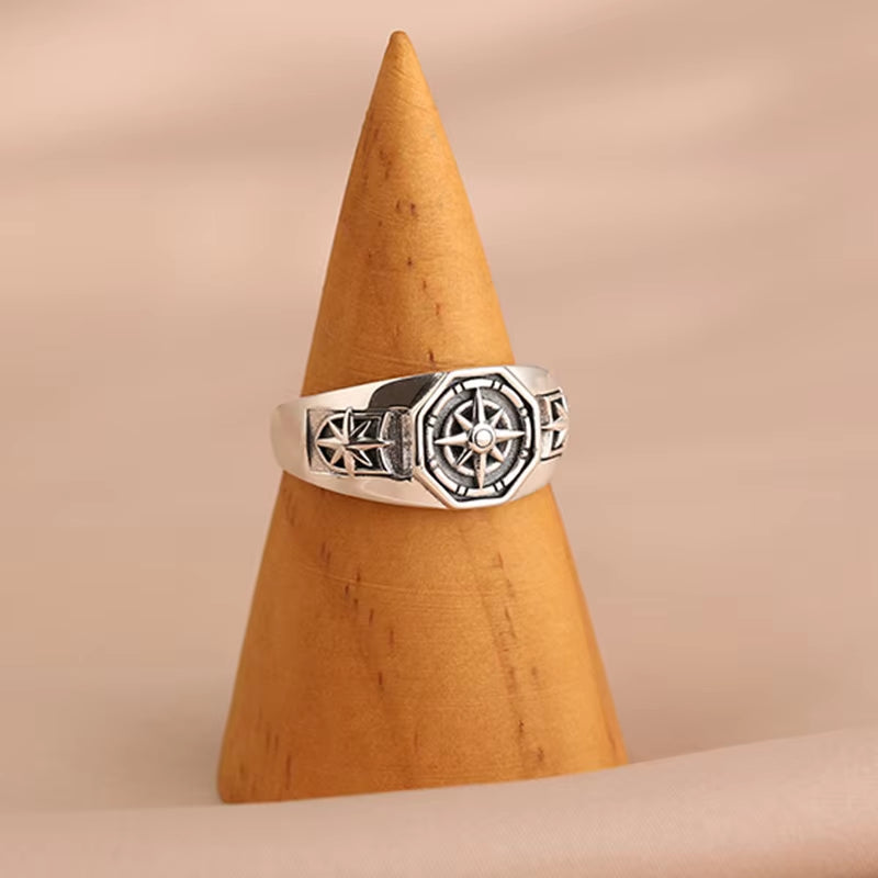 Fashion Simple Poseidon Star Rings for Women Retro Retro Hip-Hop Copper Opening Index Finger Ring Gothic Jewelry Accessories Gif