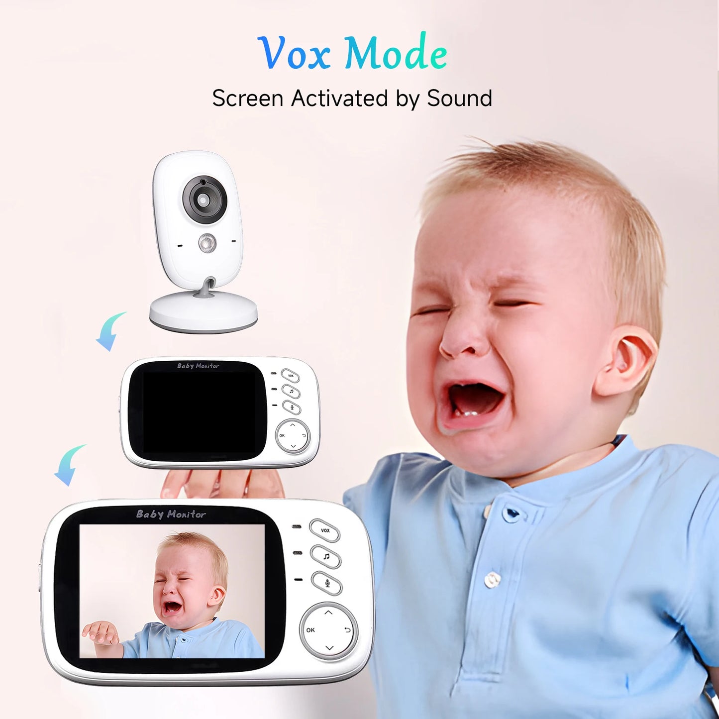 Baby Monitor New VB603 Wifi Surveillance Camera 3.2" LCD Display Video Intercom Digital Cameras Security-Protection for Newborm