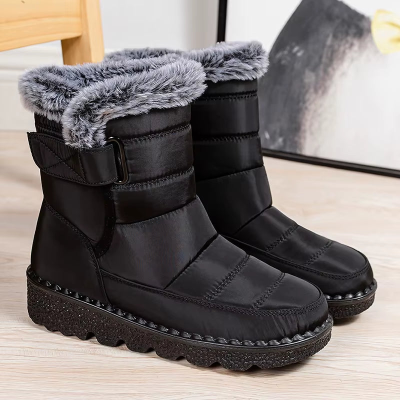 Snow Boots Woman Fashion Women Shoes Platform Shoes Woman Solid Mid Women'S High Boots New Botas Mujer Winter Ladies Boots