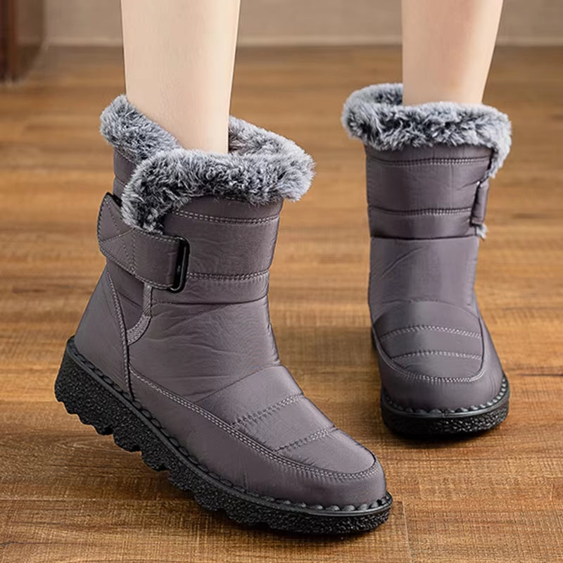 Snow Boots Woman Fashion Women Shoes Platform Shoes Woman Solid Mid Women'S High Boots New Botas Mujer Winter Ladies Boots