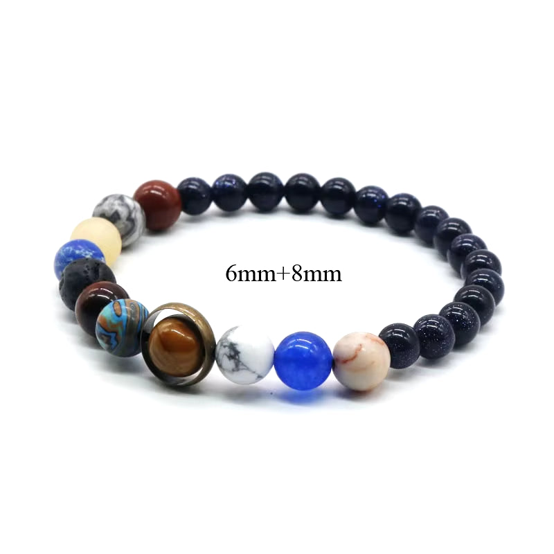 Universe Solar System Bracelet Women Natural Stone Eight Planets Bracelet Men Best Friends Gift for Him Gift for Her MY8