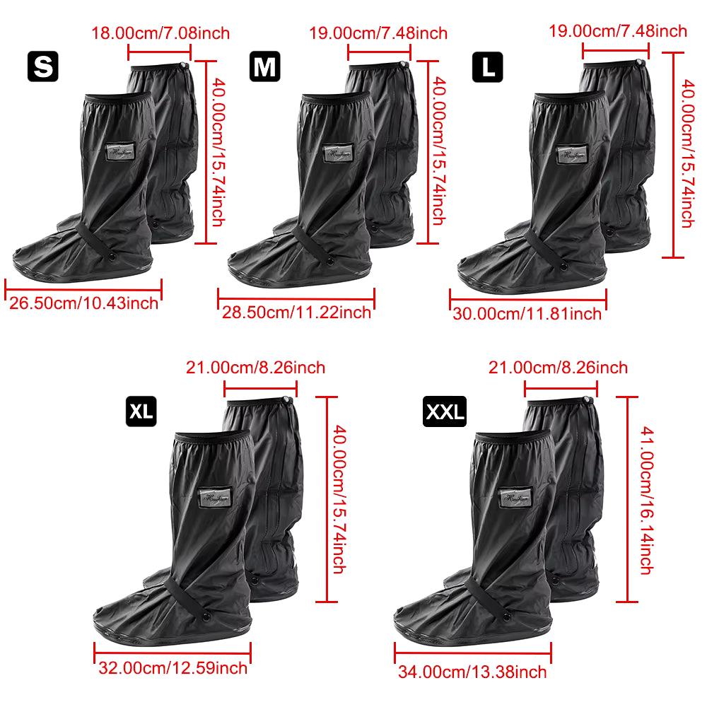 Reusable Motorcycle Scooter Dirt Bike Rain Shoes Cover Non-Slip Boot Covers Unisex Bicycle Shoes Protectors for Rainy Snowy Day