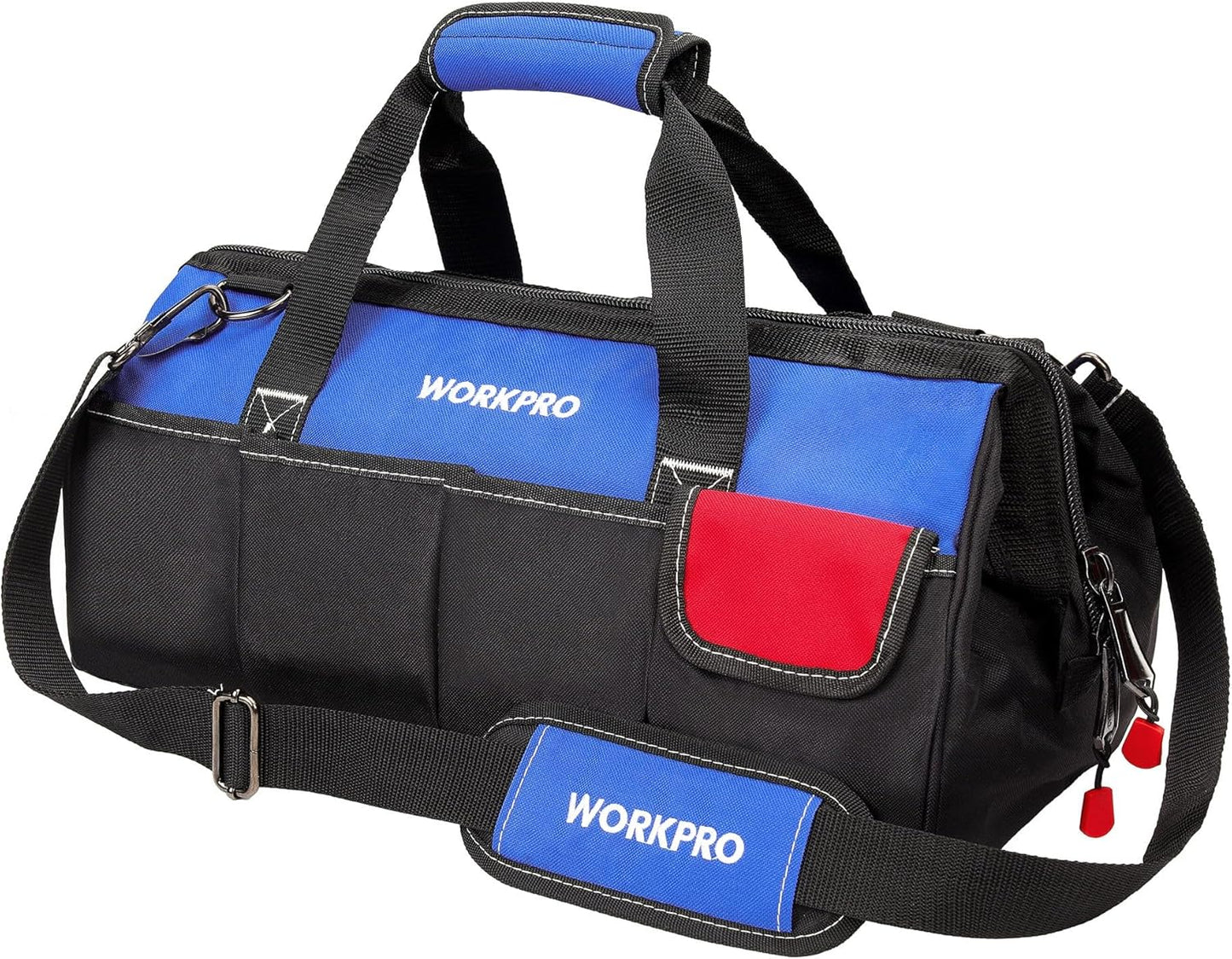 18-Inch Close Top Wide Mouth Storage Tool Bag with Adjustable Shoulder Strap, Sturdy Bottom