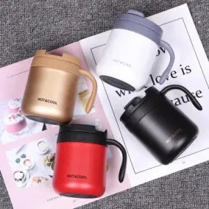 Stainless Steel Leak Proof Vacuum Coffee Mug with Handle