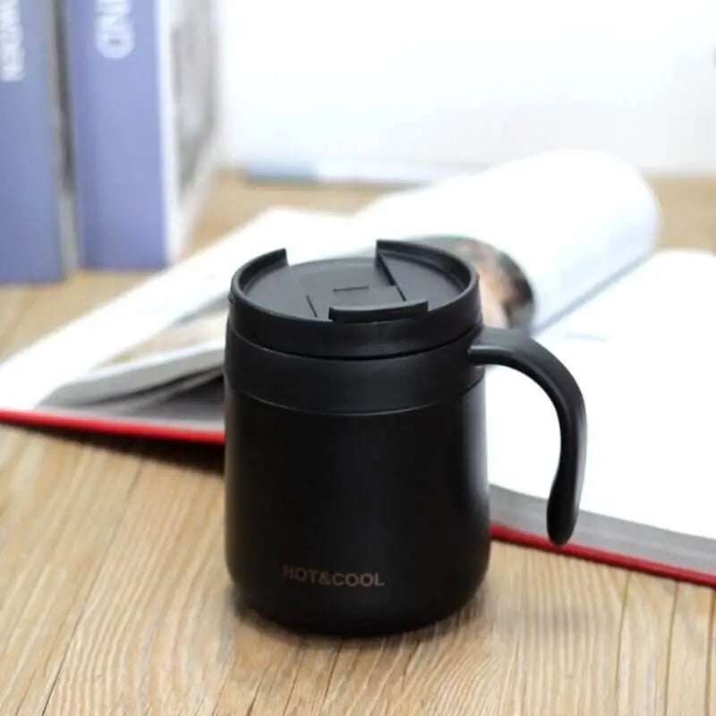 Stainless Steel Leak Proof Vacuum Coffee Mug with Handle