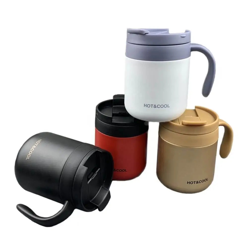 Stainless Steel Leak Proof Vacuum Coffee Mug with Handle