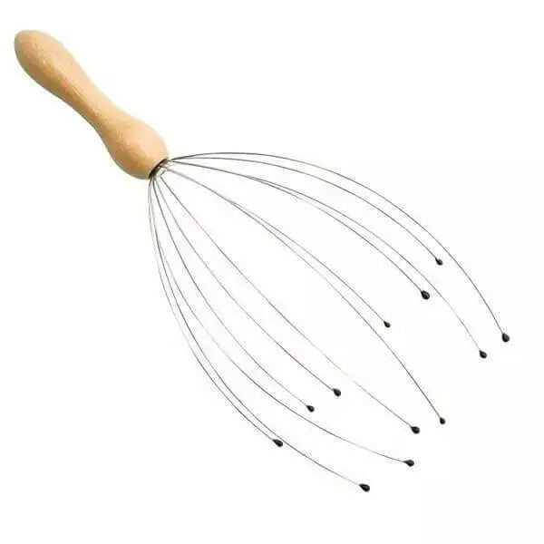 Wire Head Massager With Wood Handle