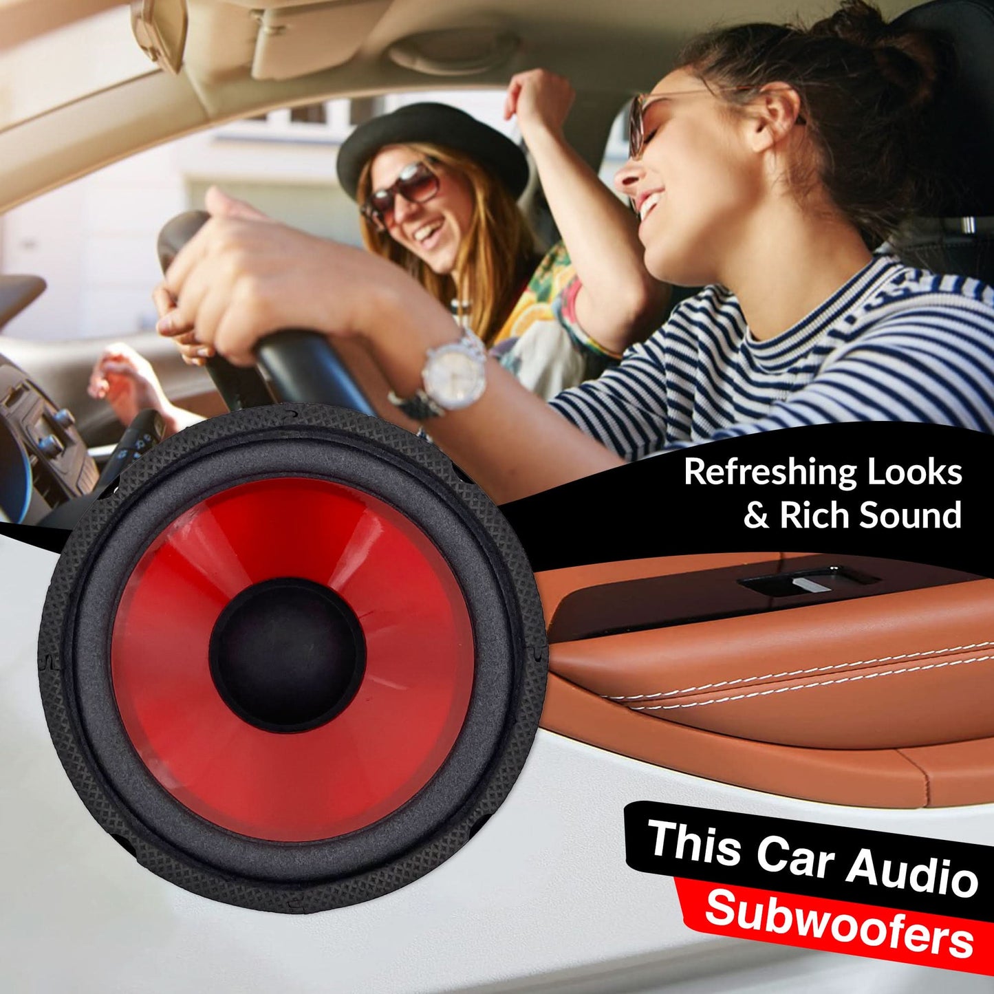 5Core 6 Inch Subwoofer Speaker 300 Watt Car Subwoofer 4 Ohm Replacement Sub Woofer