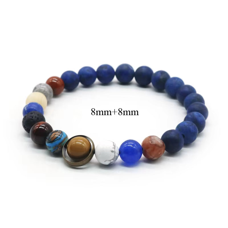 Universe Solar System Bracelet Women Natural Stone Eight Planets Bracelet Men Best Friends Gift for Him Gift for Her MY8