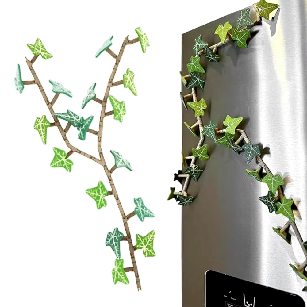 Ivy Fridge Magnet with Articulating Stems 3D Printed Ivy Leaf Plants Refrigerator Magnet Fridge Locker Decoration