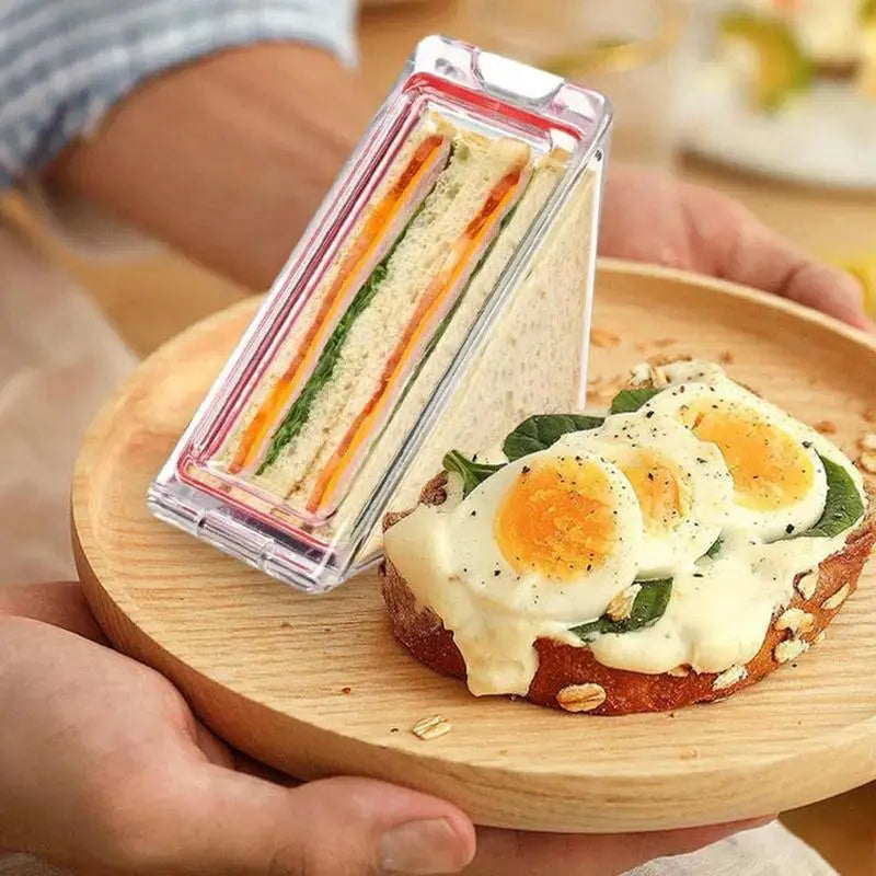 Picnics Sandwich Box Reusable Triangular Sandwich Bags Reusable Sandwich Containers Triangle Lunch Dinner Storage Box